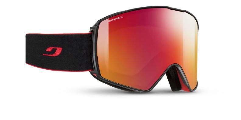 Julbo Skibrille Launcher - schwarz / rot, spectron 3 glare control, zinnoberrot