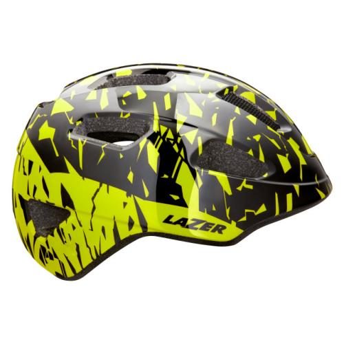 Lazer Velohelm Kinder Nutz - Black Flash Yellow