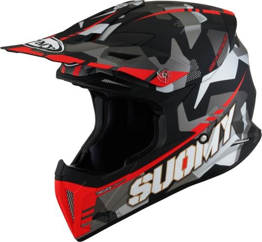 Suomy Offroadhelm X-Wing Camouflager - matt schwarz-rot