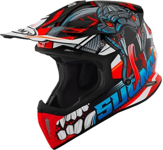 Suomy Offroadhelm X-Wing Snake - rot-blau-grau