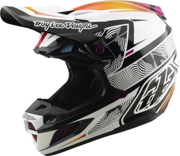 Troy Lee Designs SE5 ECE Composite Helmet - Lined Up black-white-violet