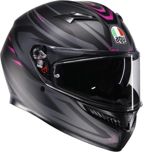 AGV Integralhelm K3 Syth - mat schwarz grau pink