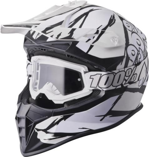 gms Motocrosshelm Fortis Graffi - matt schwarz-weiss
