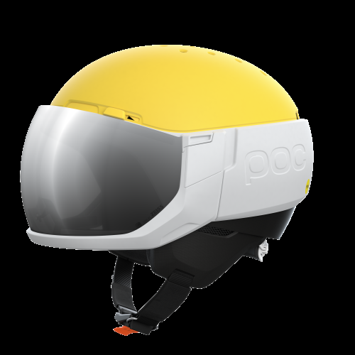 POC Levator MIPS Visier Skihelm - Hydrogen White/Aventurine Yellow Matt