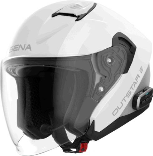 Sena OUTSTAR 2 Smart Motorrad-Jethelm - weiss glanz