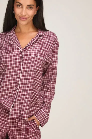 Hunkemöller Pyjama-Jacke Longsleeve Woven Rose