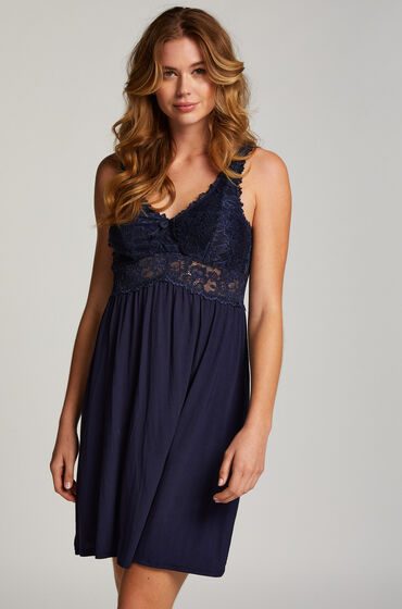 Hunkemöller Slipdress Nora Lace Blau