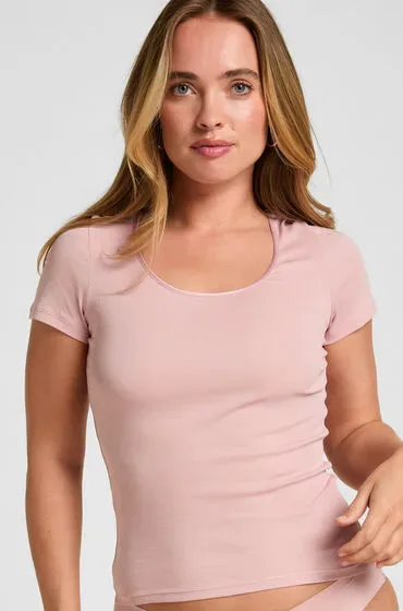 Hunkemöller Basic Top Kurzarm Rose