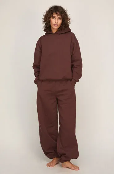 Hunkemöller Jogginghose aus Angerautem Sweat Braun