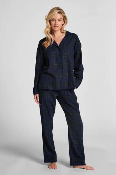 Hunkemöller Pyjamahose aus Flanell Blau