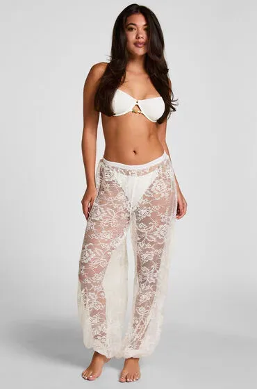 Hunkemöller Sunset Spitzen-Ballonhose Weiß