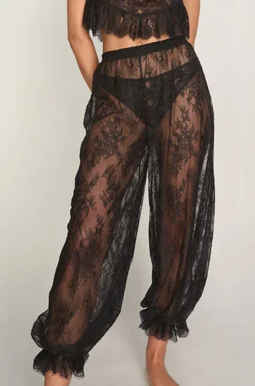 Hunkemöller Jogger Allover Lace Legacy Schwarz