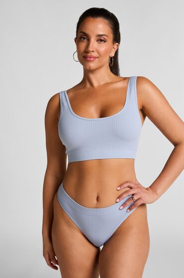 Hunkemöller Hoch ausgeschnittener String Dianne Blau