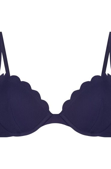 Hunkemöller Vorgeformtes Bügel-Bikinitop Scallop Blau