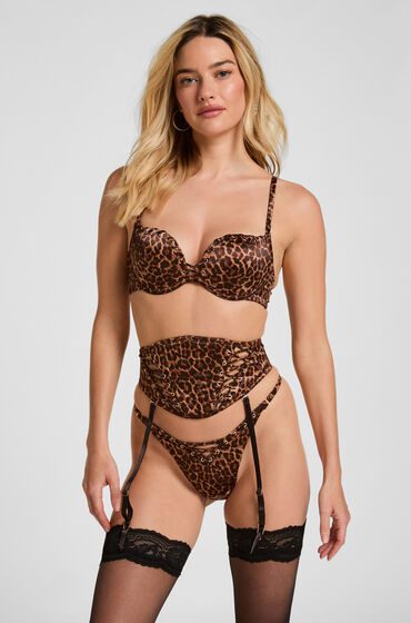 Hunkemöller Quinn Waspie mit Animal-Print Braun