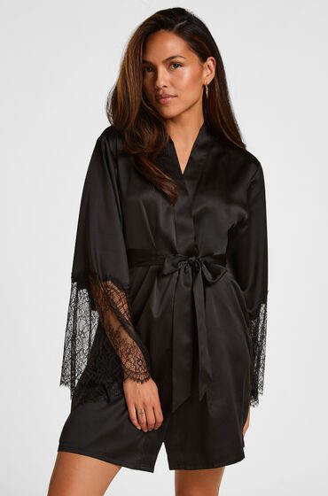 Hunkemöller Kimono Satin Schwarz