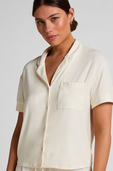 Hunkemöller Kurzärmelige Jersey-Jacke Essential Weiß
