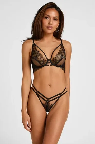 Hunkemöller Hoch geschnittener String Bea Schwarz