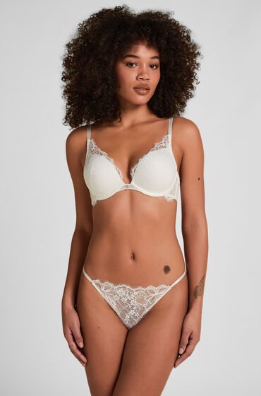 Hunkemöller Hoch geschnittener Tanga Prina Weiß