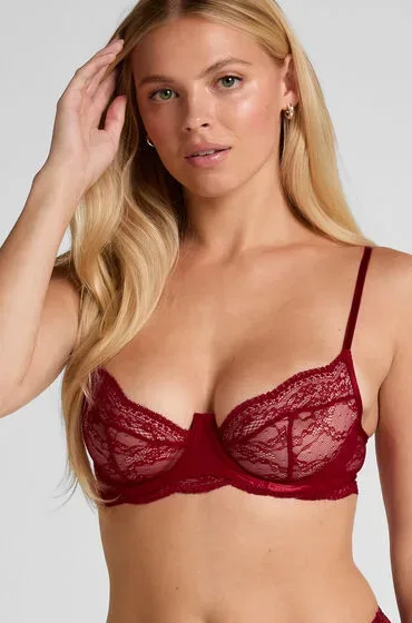 Hunkemöller - Bügelloser BH, wattiert, für Damen, Rot, Größe 80B