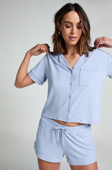 Hunkemöller Kurzärmelige Jersey-Jacke Essential Blau
