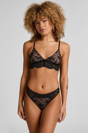 Hunkemöller String mit hohem Bein Lou Schwarz