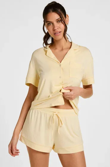 Hunkemöller Jersey-Shorts Essential Gelb
