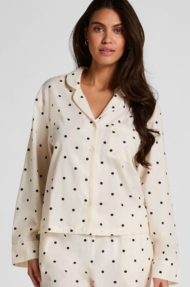 Hunkemöller Jacke aus Baumwolle mit Punkten Weiß