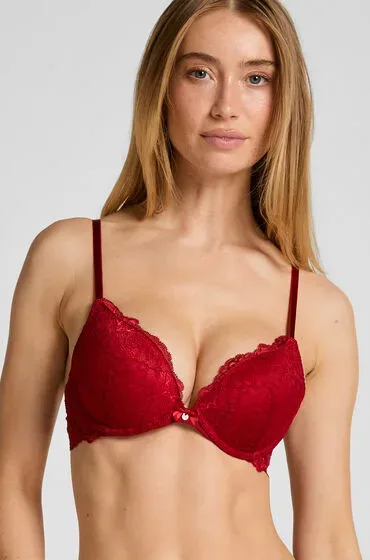 Hunkemöller - BH mit Push up Effekt, für Damen, Rot, Größe 70B