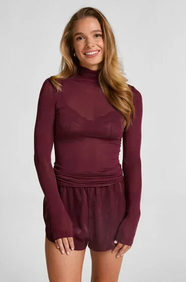 Hunkemöller - T-Shirt, langarm, für Damen, Lila, Größe M