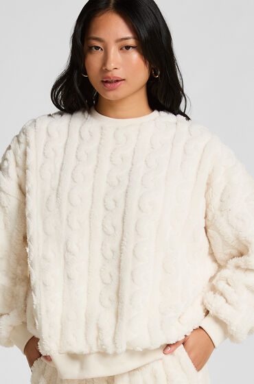 Hunkemöller Top Cable Fleece Weiß