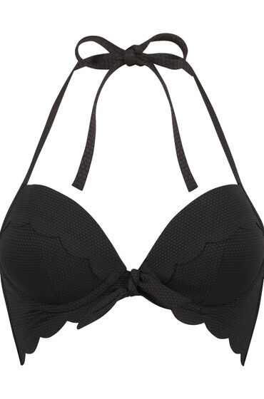 Hunkemöller Vorgeformtes Push-up Bügel-Bikinitop Scallop Cup A - E Schwarz