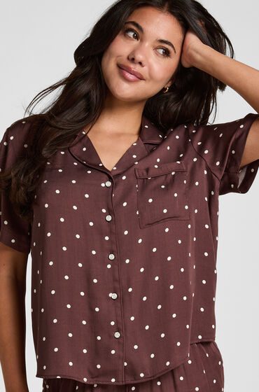Hunkemöller Pyjama-Jacke Satin Braun