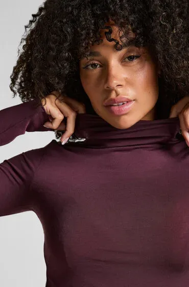 Hunkemöller - T-Shirt, langarm, für Damen, Lila, Größe XL