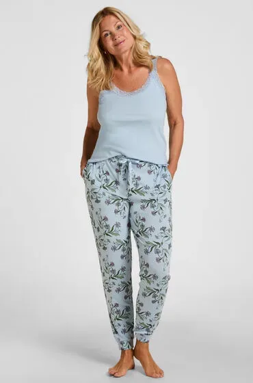 Hunkemöller Pyjamahose Jersey Blau