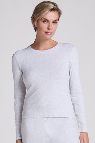 Hunkemöller Pyjama-Oberteil Pointelle Grau