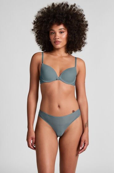 Hunkemöller Invisible String Stripe Mesh Grau