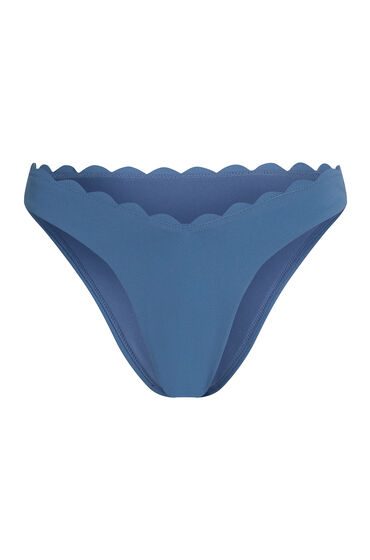 Hunkemöller Bikini Slip mit hohem Beinausschnitt Scallop Blau