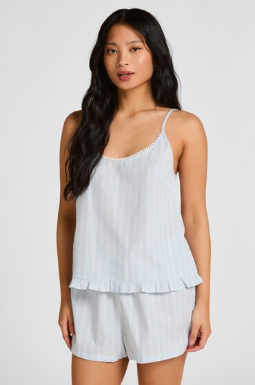 Hunkemöller Gestreifte Baumwollshorts Blau