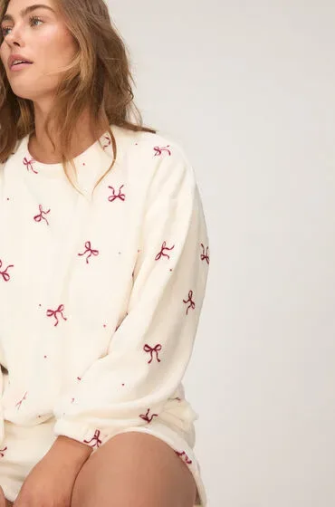 Hunkemöller Pyjamaset Fleece Weiß