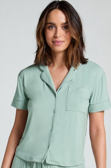 Hunkemöller Kurzärmelige Jersey-Jacke Essential Grün