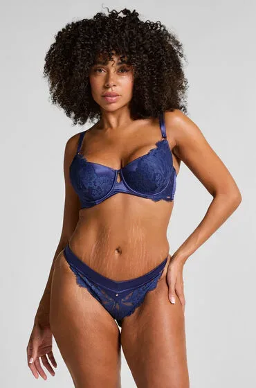 Hunkemöller Grace String mit hohem Beinausschnitt Blau