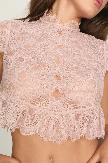 Hunkemöller Top Allover Lace Legacy Rose