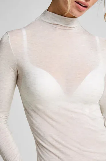 Hunkemöller Super Soft Shirt aus Kaschmir-Mix mit Rollkragen Grau