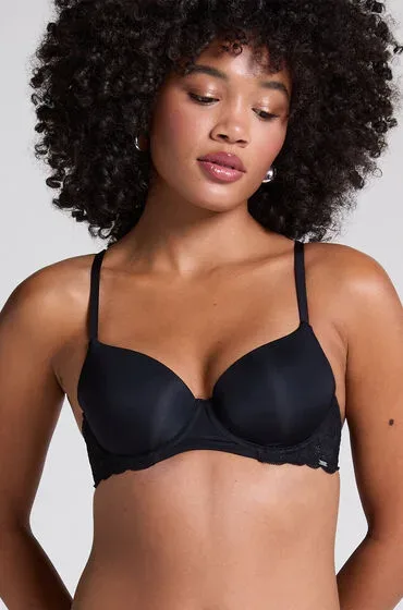 Hunkemöller Vorgeformter Bügel-BH Angie mit Spitze Schwarz
