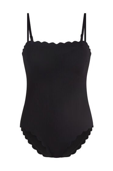 Hunkemöller Badeanzug Bandeau Scallop Schwarz