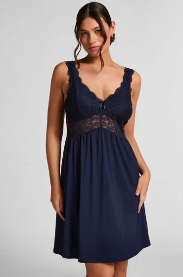 Hunkemöller Slipdress Nora Lace Blau