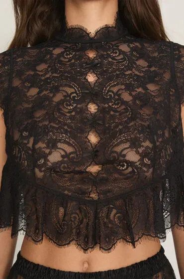 Hunkemöller Top Allover Lace Legacy Schwarz