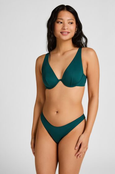 Hunkemöller Neopren-Bikiniunterteil mit hohem Beinausschnitt Grün