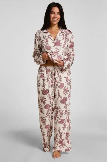 Hunkemöller Pyjamahose Woven Print Beige